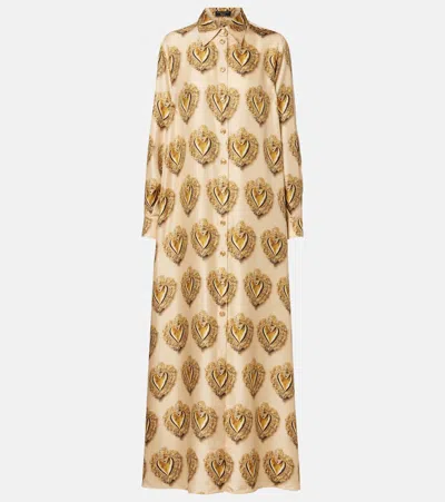 Dolce & Gabbana Printed Silk Shirt Dress In Multi