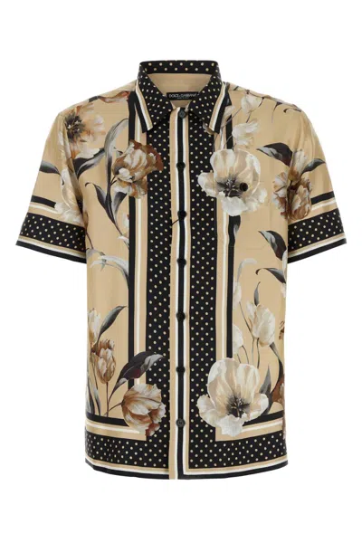 Dolce & Gabbana Printed Silk Shirt In Multi