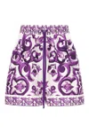 Dolce & Gabbana Majolica Floral Print Elasticized Waist Shorts