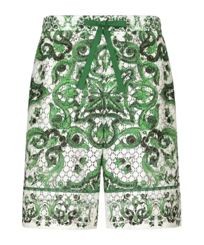 Dolce & Gabbana Printed Silk Shorts In Multi