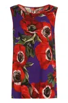 Dolce & Gabbana Anemone Silk-blend Charmeuse Top