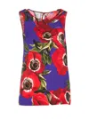 Dolce & Gabbana Anemone Silk-blend Charmeuse Top In Red