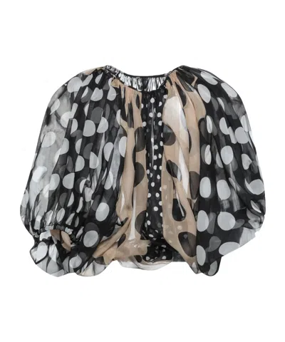 Dolce & Gabbana Printed Silk Tops In Multi