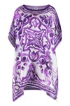 Dolce & Gabbana Printed Silk Twill Kaftan In Purple