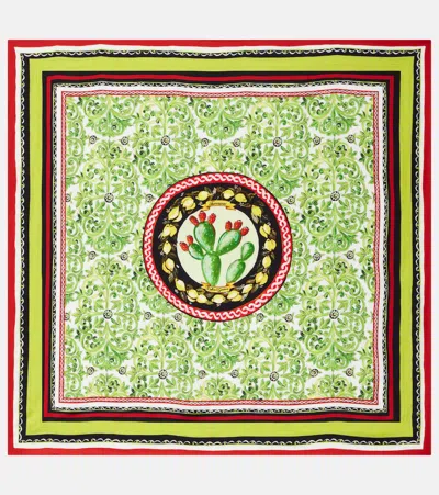 Dolce & Gabbana Printed Silk Twill Scarf In Multi