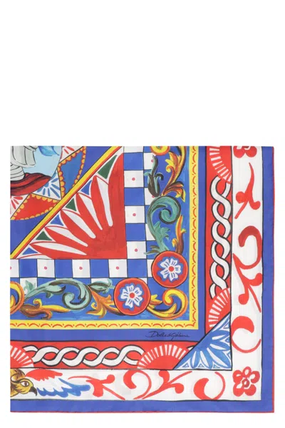 Dolce & Gabbana Printed Silk-twill Shawl