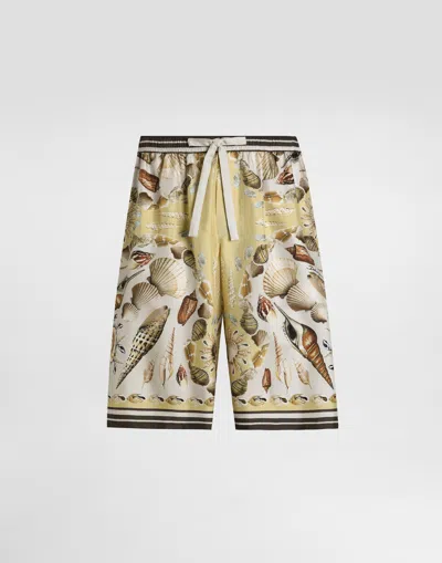 DOLCE & GABBANA PRINTED SILK TWILL TROUSERS