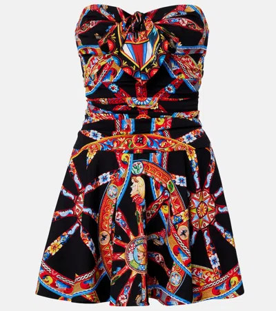 Dolce & Gabbana Printed Silk-blend Minidress In Multi