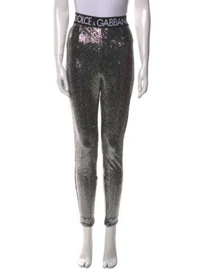 Pre-owned Dolce & Gabbana Printed Skinny Leg Pants