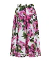 Dolce & Gabbana Womens Peonie Fuxia F.bco Floral-print Cotton Midi Skirt In Multicolor