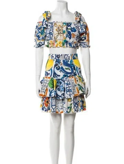 Pre-owned Dolce & Gabbana Printed Skirt Set In Multi
