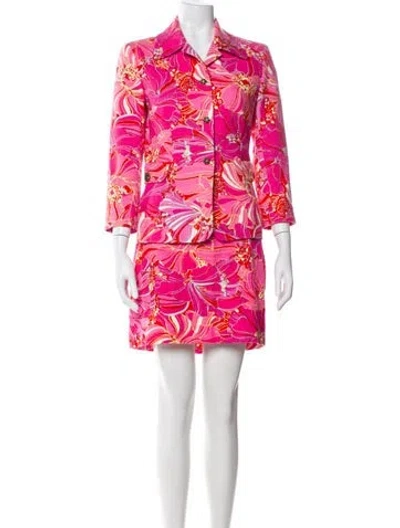 Pre-owned Dolce & Gabbana Printed Skirt Set In Pink