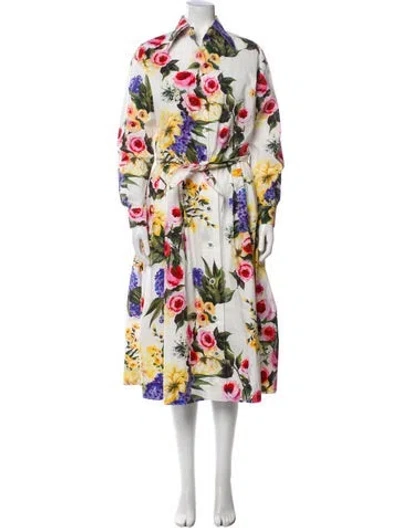 Pre-owned Dolce & Gabbana Printed Skirt Set In White