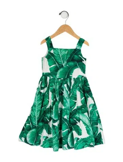 Pre-owned Dolce & Gabbana Babies' Printed Sleeveless Dress In Green