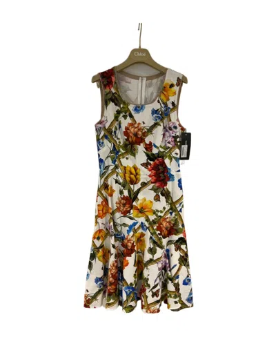 Dolce & Gabbana Printed Sleeveless Dress In Multicolor