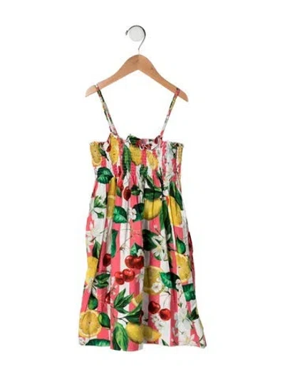 Pre-owned Dolce & Gabbana Kids' Printed Sleeveless Dress In White
