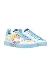 Dolce & Gabbana Printed Sneakers In Blue