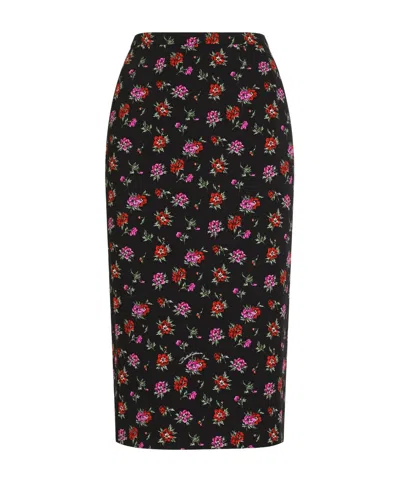 Dolce & Gabbana Printed Straight-cut Skirt In Black