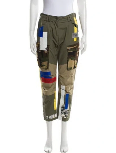 Pre-owned Dolce & Gabbana Printed Straight Leg Pants In Green
