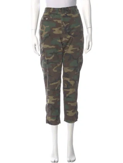 Pre-owned Dolce & Gabbana Printed Straight Leg Pants In Green