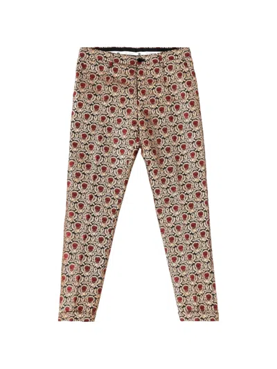 Pre-owned Dolce & Gabbana Printed Straight-leg Trousers In Neutral