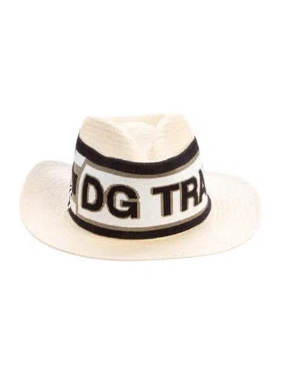 Pre-owned Dolce & Gabbana Printed Straw Hat In Neutral
