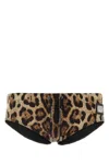 Dolce & Gabbana Leopard Print Nylon Swim Brief In Multicolor