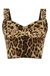 Dolce & Gabbana Printed Stretch Silk Blend Bodice In Multi