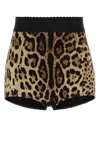 Dolce & Gabbana Brown Printed Stretch Silk Shorts In Animal Print