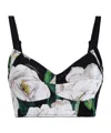 Dolce & Gabbana Gardenia Printed Marquisette Crop Top In White