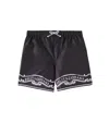 Dolce & Gabbana Black Swim Shorts For Boy With Bandana Print In Black
