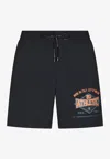 Dolce & Gabbana Printed Swim Shorts In Navy
