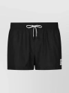Dolce & Gabbana Printed Swim Trunks With Mid-length And Logo In Black