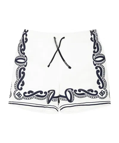 Dolce & Gabbana Babies' Printed Swimming Trunks In White