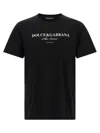 Dolce & Gabbana Graphic Crew Neck T-shirt With Short Sleeves In Black