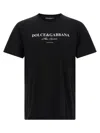 Dolce & Gabbana Graphic Crew Neck T-shirt With Short Sleeves In Black