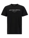 Dolce & Gabbana Graphic Crew Neck T-shirt With Short Sleeves In Black