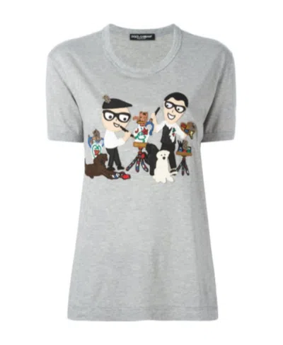 Dolce & Gabbana Printed T-shirt In Gray