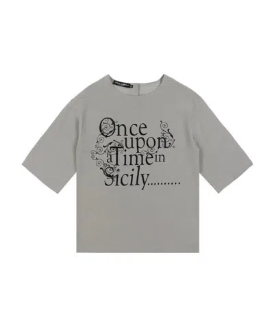 Dolce & Gabbana Printed T-shirt In Gray