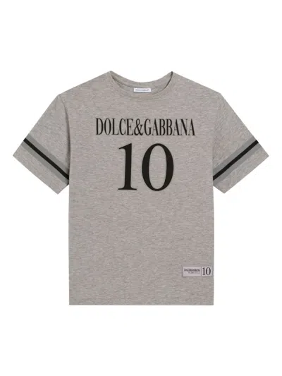 Dolce & Gabbana Kids' Printed T-shirt In Grey