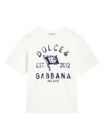 Dolce & Gabbana Kids' Printed T-shirt In White