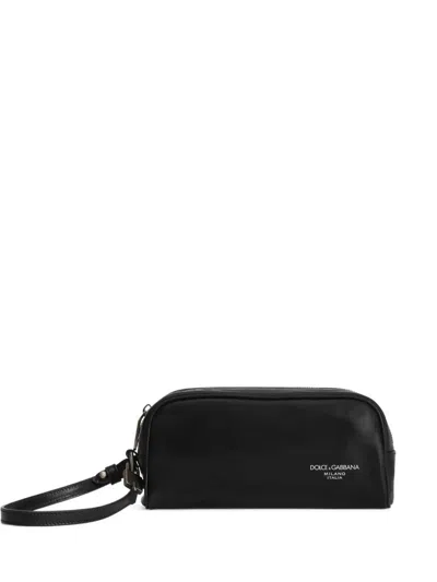 Dolce & Gabbana Printed Toiletry Bag In Black