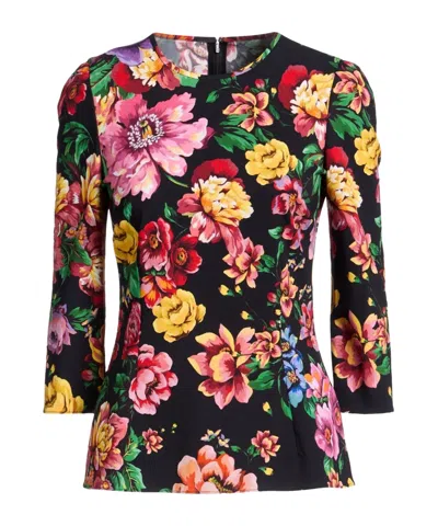 Dolce & Gabbana Printed Top In Black