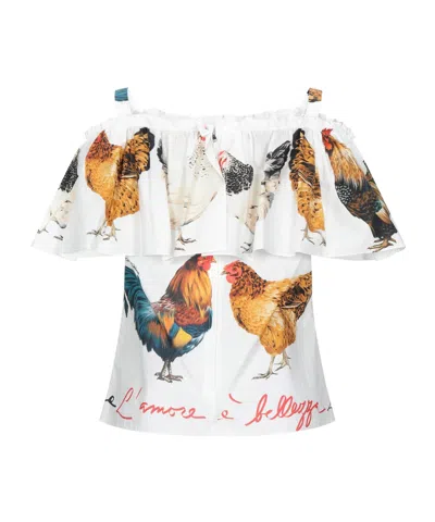 Dolce & Gabbana Printed Tops In White