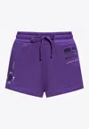 Shop Dolce & Gabbana Printed Track Shorts In Purple