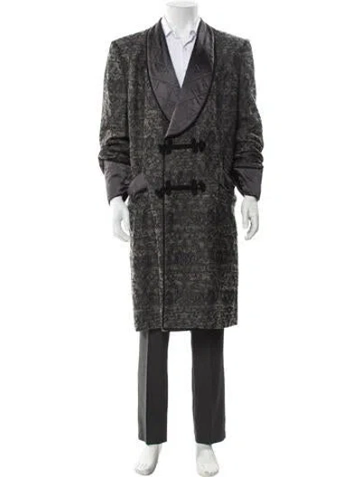 Pre-owned Dolce & Gabbana Printed Trench Coat In Gray