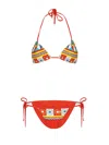 Dolce & Gabbana Printed Triangle Bikini In Multi