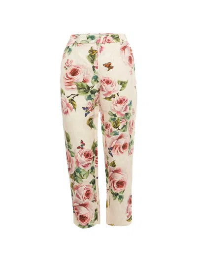 Pre-owned Dolce & Gabbana Printed Trousers In Pink