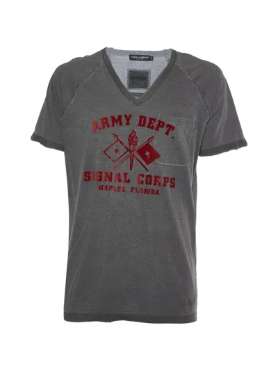 Pre-owned Dolce & Gabbana Printed T-shirt In Gray