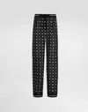 Dolce & Gabbana Printed Twill Trousers In Black